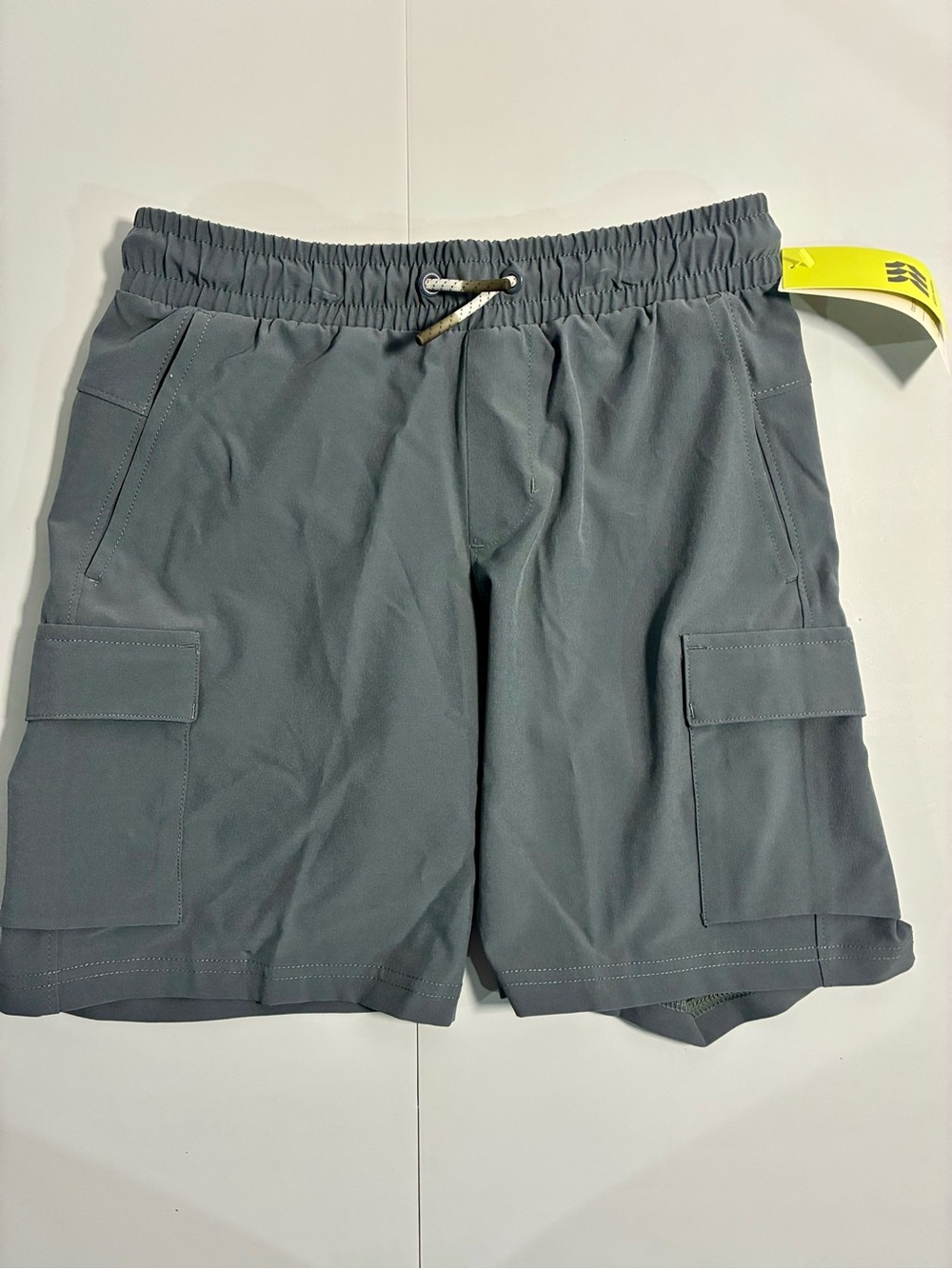 all in motion Gray Elastic Waist Cargo Shorts